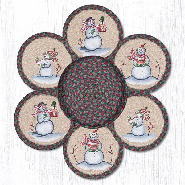 Capitol Importing Co 10 in Snowman Jute Trivets in a Basket 56508S